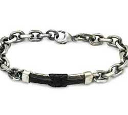 Oxidised Chain Mens Bracelet UK