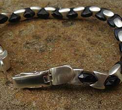 Silver & Black Onyx Mens Bracelet UK