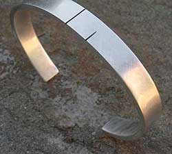 Etched Silver Cuff Mens Bracelet UK