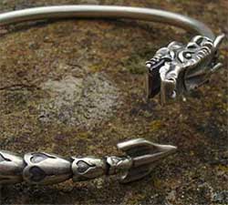 Oxidised Silver Dragon Mens Bracelet UK