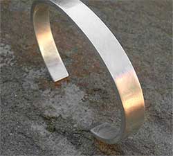 Plain Silver Cuff Mens Bracelet UK